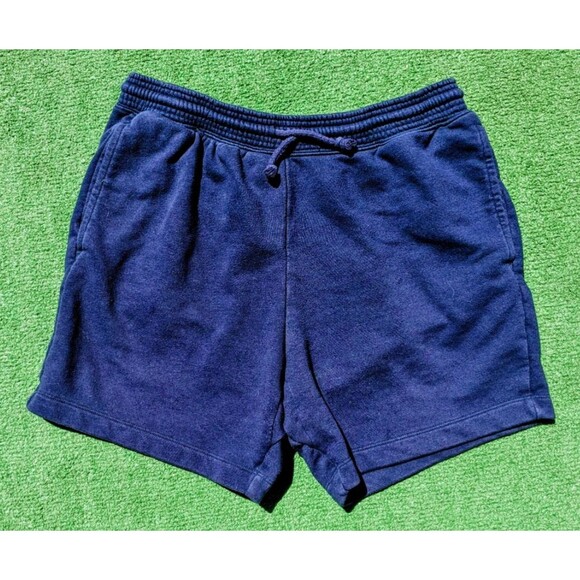 GAP Heavyweight Mens Medium Navy Blue Drawstring Cotton Shorts Casual Basics EUC - Picture 1 of 3